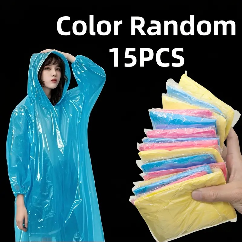 Cycling Gear Rain - 15/30Pcs Random Color Disposable Transparent Rain