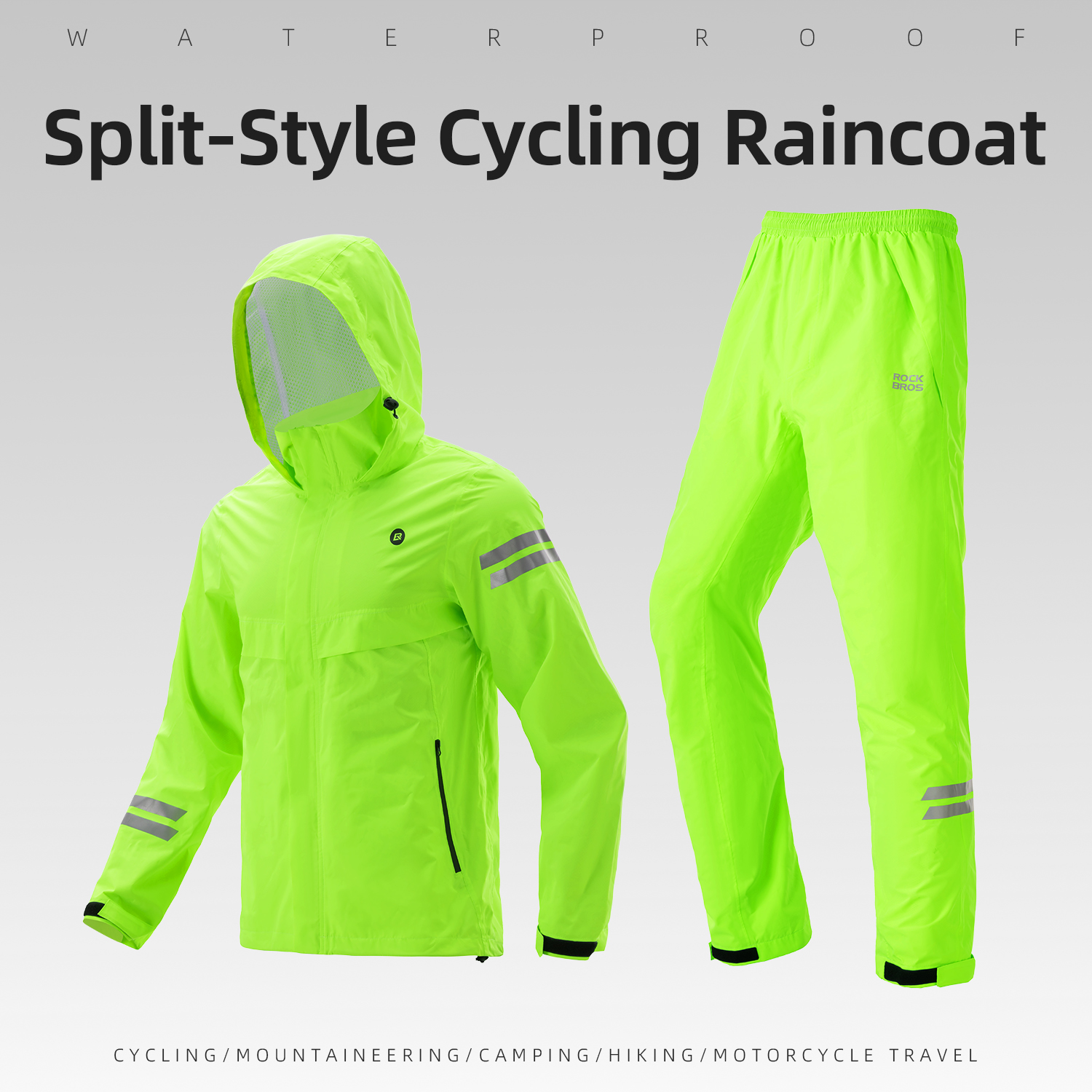 Cycling Gear Weather - ROCKBROS Cycling Raincoat All-weather Heavy Rainproof