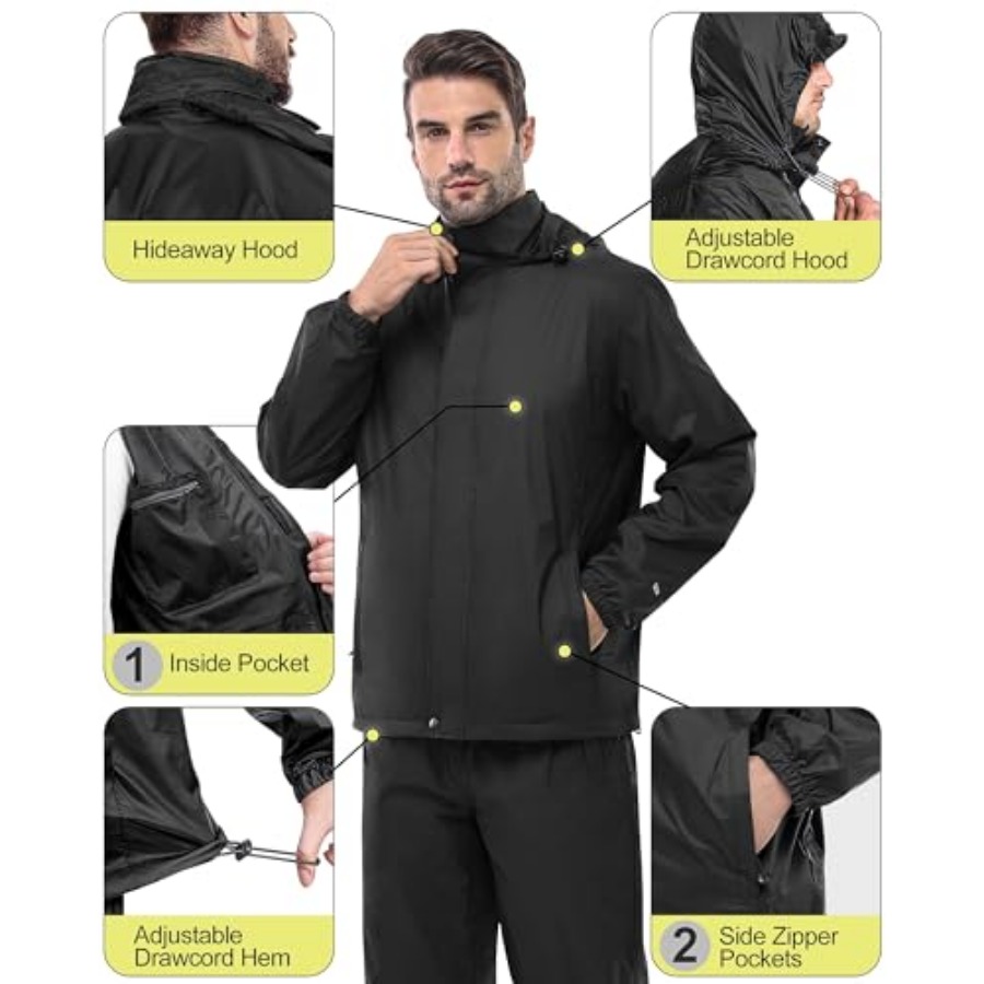 33, 000ft Men's Rain Suit Pack - Cycling Gear Rain recensie en prijs
