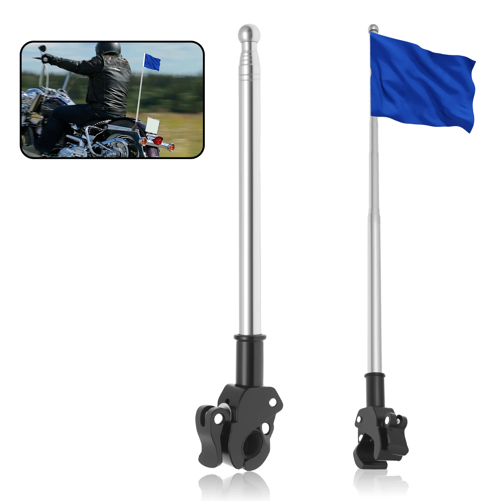 2Pcs Motorcycle Flagpole Unive - Cycling Gear Shelf recensie en prijs
