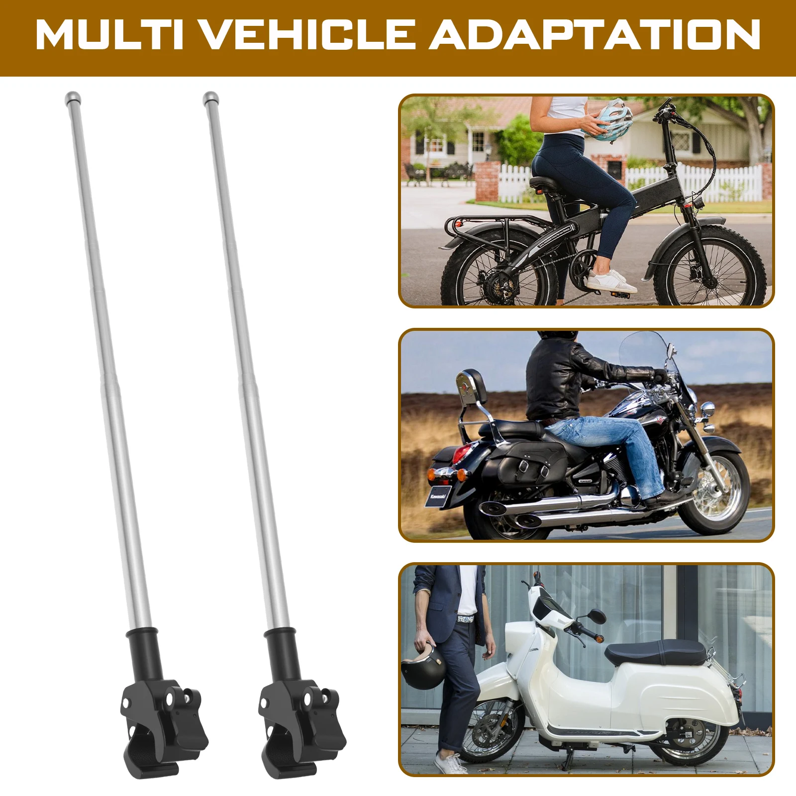 2Pcs Motorcycle Flagpole Unive - Cycling Gear Shelf recensie en prijs