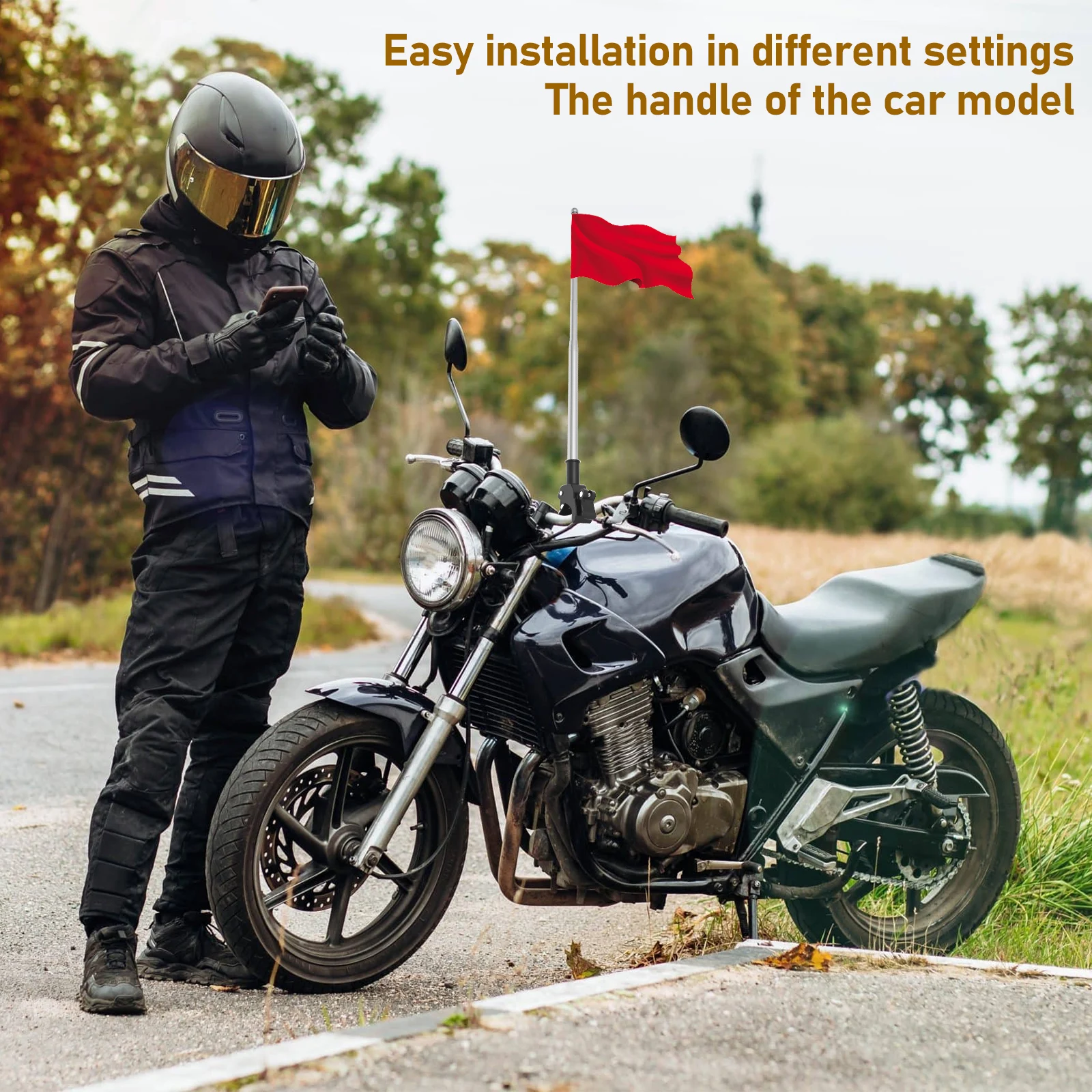 2Pcs Motorcycle Flagpole Unive - Cycling Gear Shelf recensie en prijs