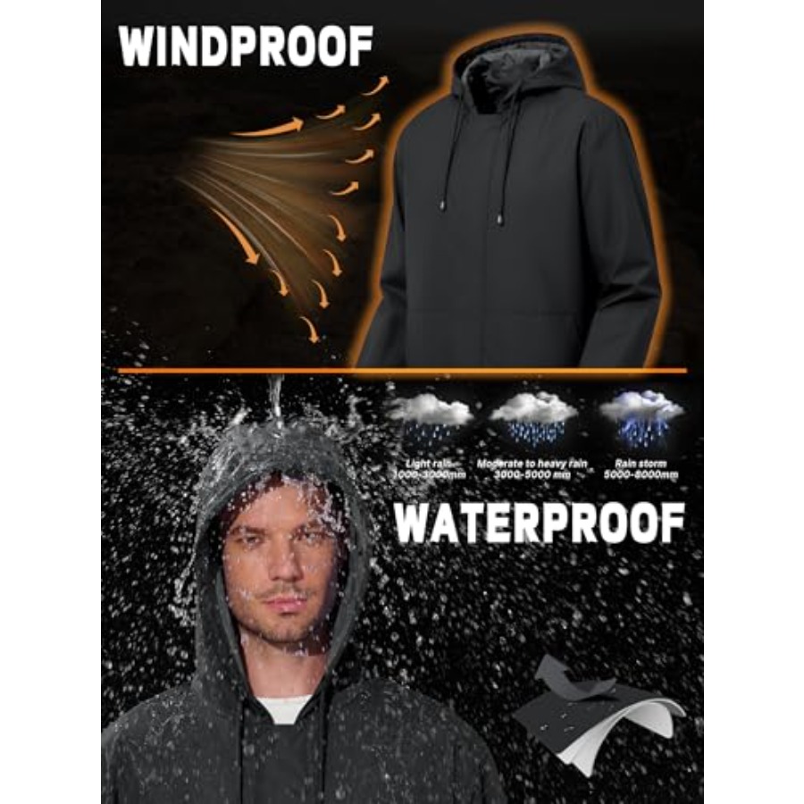 UIQUR Men's Rain Jacket Waterp - Cycling Gear Rain recensie en prijs