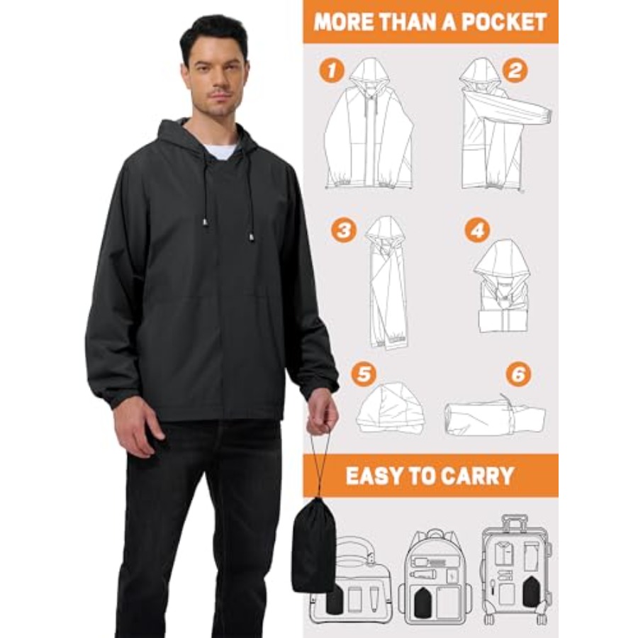 UIQUR Men's Rain Jacket Waterp - Cycling Gear Rain recensie en prijs