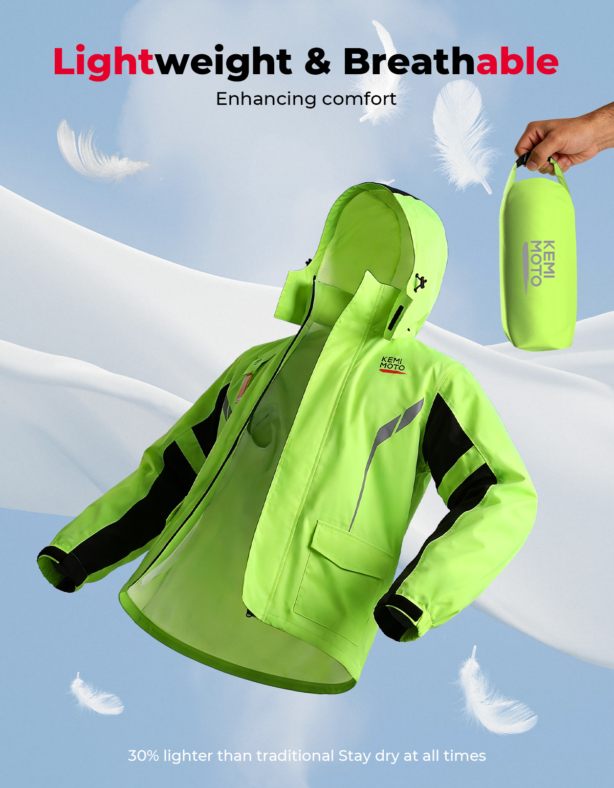KEMIMOTO Unisex Waterproof Rai - Cycling Gear Rain recensie en prijs