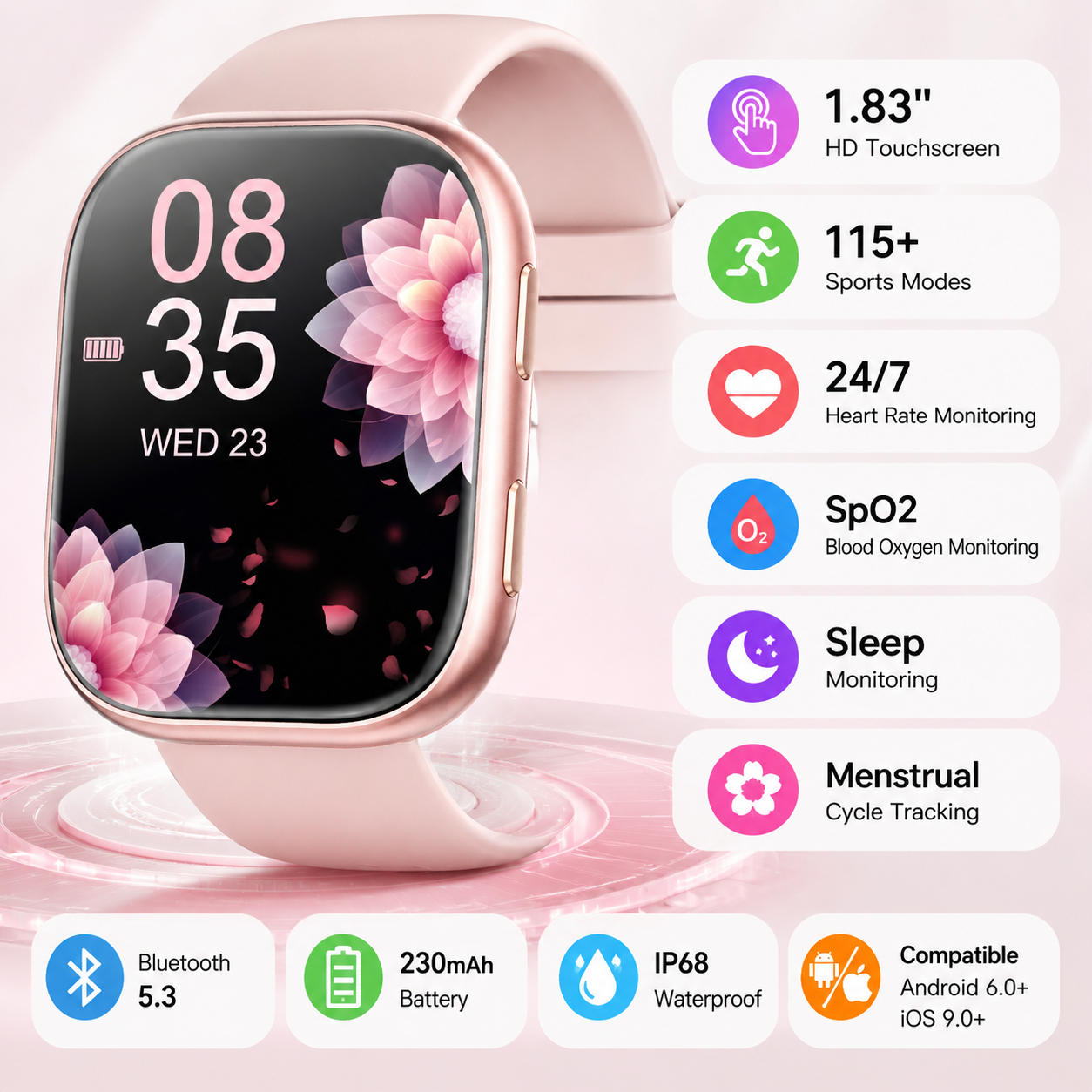 2026 New Ladies Smart Watch 1. - Cycling Heart Rate Monitor recensie en prijs